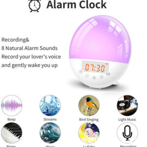 Product image for  wifi voice control smart wake-up light alarm clock sunrise natural wake-up light Home Décor 17