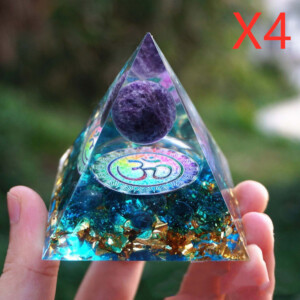 Product image for  Pyramid Decoration Natural Crystal Gravel Energy Tower Home Décor 21