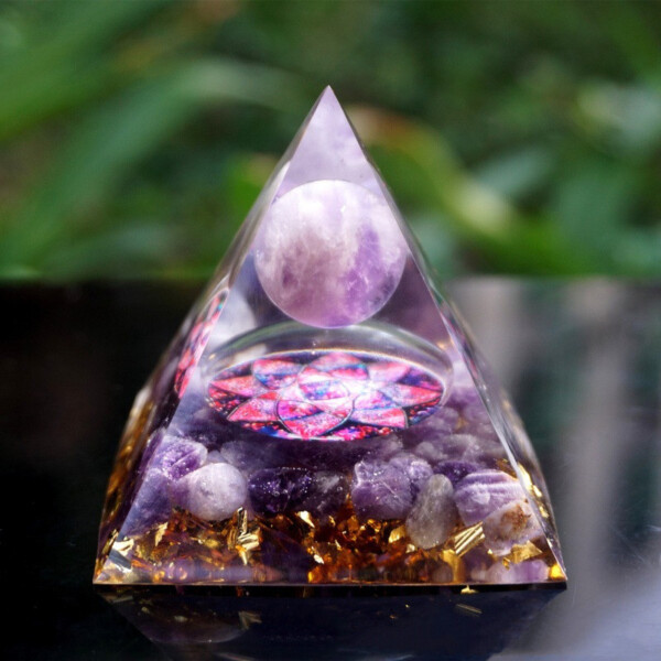 Product image for  Pyramid Decoration Natural Crystal Gravel Energy Tower Home Décor 7