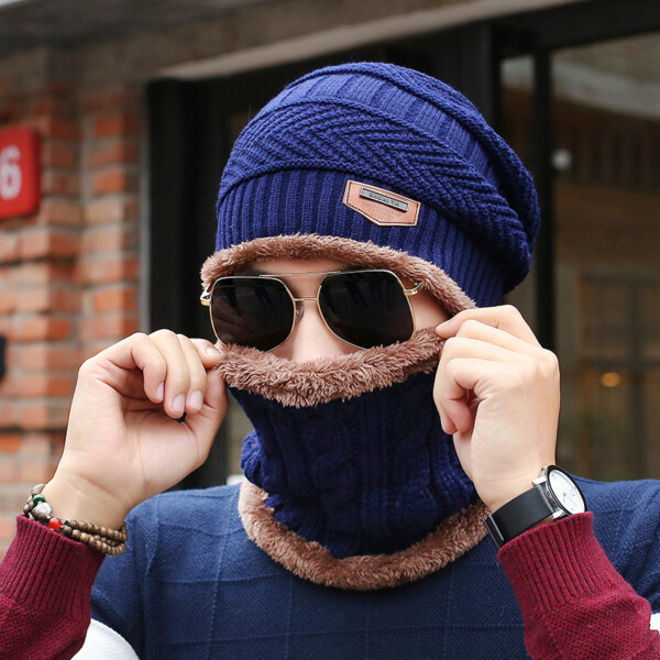 Product image for  Men’s Knitted Wool Hat Casual Warm Bib Men's Clothing 6