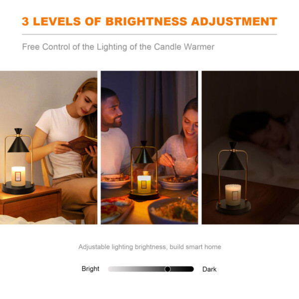 Product image for  Candle Warmer Lamp With Timer, Dimmable Candle Lamp Warmer Electric Candle Warmer Compatible With Small And Large Scented Candles, Candle Melter For Bedroom Home Decor Gifts For Mom Black Home Décor 7