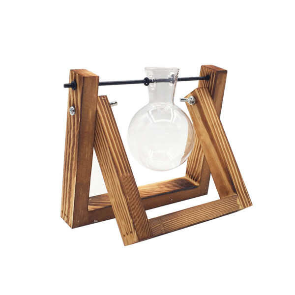 Product image for  Swing Wooden Stand Hydroponic Plant Container Glass Vase Home Décor 9