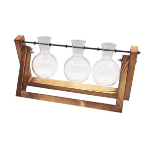 Product image for  Swing Wooden Stand Hydroponic Plant Container Glass Vase Home Décor 15