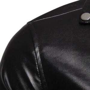 Product image for  Lapel PU leather short men’s motorcycle coat Men's Clothing 12