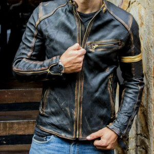 Product image for  Motorcycle Leather Jacket For Men Men's Clothing 13