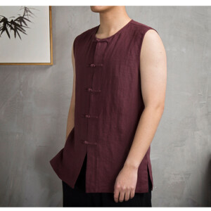 Product image for  Chinese style men’s casual sleeveless buckle Men's Clothing 17