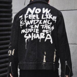 Product image for  Graffiti font black blue men and women jacket Men's Clothing 20