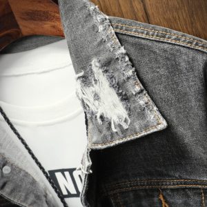 Product image for  GODLIKE Men’s new denim jacket for ./Fashion casual men long-sleeve vintage denim jacket./male grey denim jacket. Men's Clothing 12