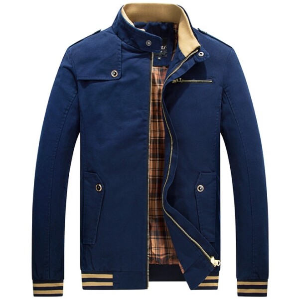 Product image for  Dropshipping Automne Marque Veste Hommes Mode M��le Chaqueta Hombre Solide Stand Col Fermeture ��clair de Haute Qualit�� Veste Manteaux Hommes Men's Clothing 7