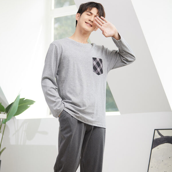 Product image for  Pure Cotton Can Be Worn Outside Men’s Pajamas Cotton Pullover Men's Clothing 5