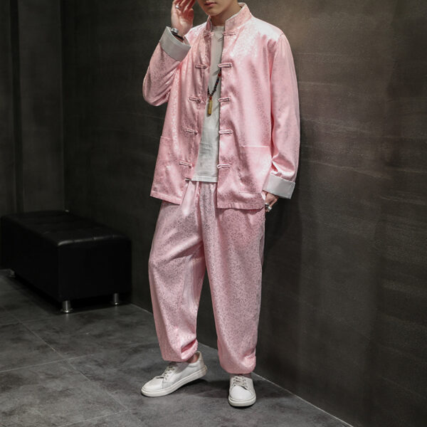 Product image for  Retro Style Hanfu Slim Chinese Tunic Suit Men's Clothing 7