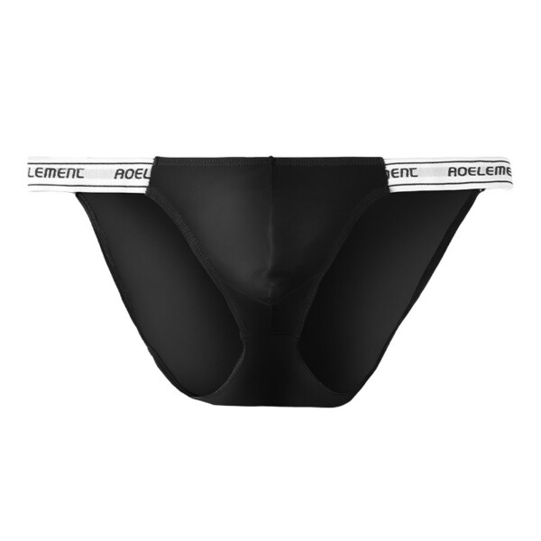 Product image for  Solid Color Stretch Tight Low Waist Ice Silk High Fork Fitness Sports Comfortable Triangle Shorts Men's Clothing 9
