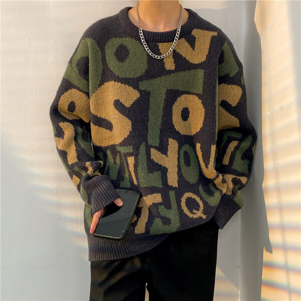 Product image for  Color Contrast Knit Crewneck Sweater For Men Men's Clothing 7