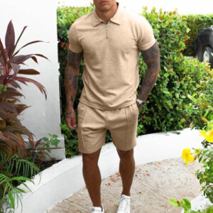 Product image for  Men’s Casual Short-sleeved Slim Shorts Suit Men's Clothing 10