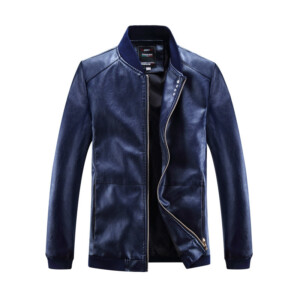 Product image for  Men’s Thin Baseball Collar PU Leather Jacket Men's Clothing 11