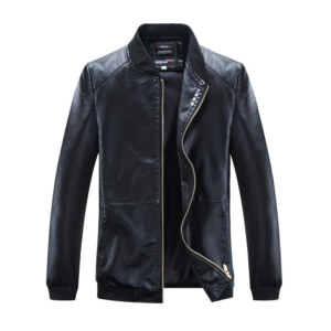 Product image for  Men’s Thin Baseball Collar PU Leather Jacket Men's Clothing 9