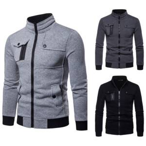 Product image for  Men’s Stand Collar Multi Pocket Jacket Men's Clothing 13