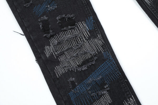 Product image for  Europe And America Irregular Hole Patch Embroidered Casual Jeans Men's Clothing 6