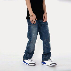 Product image for  Street Vintage Washed And Whitened Old Ink Splash Jeans Men's Clothing 9