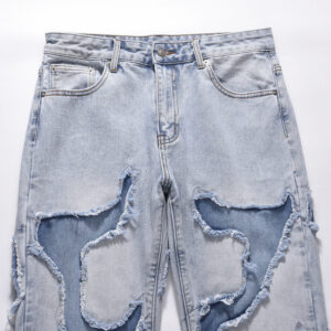 Product image for  Vintage Street Doctored Foot Patchwork Worn Jeans Men's Clothing 14
