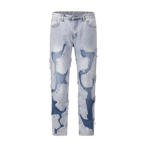 Product image for  Vintage Street Doctored Foot Patchwork Worn Jeans Men's Clothing 12
