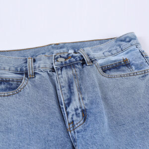 Product image for  Solid Color Washed Raw Edge Jeans Men Men's Clothing 15