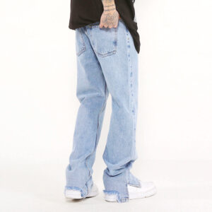 Product image for  Solid Color Washed Raw Edge Jeans Men Men's Clothing 12
