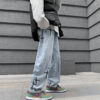 Product image for  Jeans Straight Trousers With Holes And Rough Edges Men's Clothing 25
