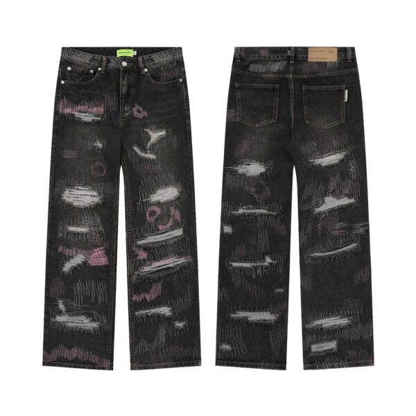 Product image for  Men’s New Straight Jeans With Holes Men's Clothing 7