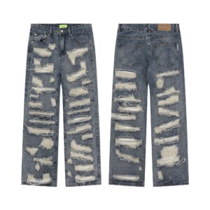 Product image for  Fashion Ripped Straight Denim Trousers Men's Clothing 12
