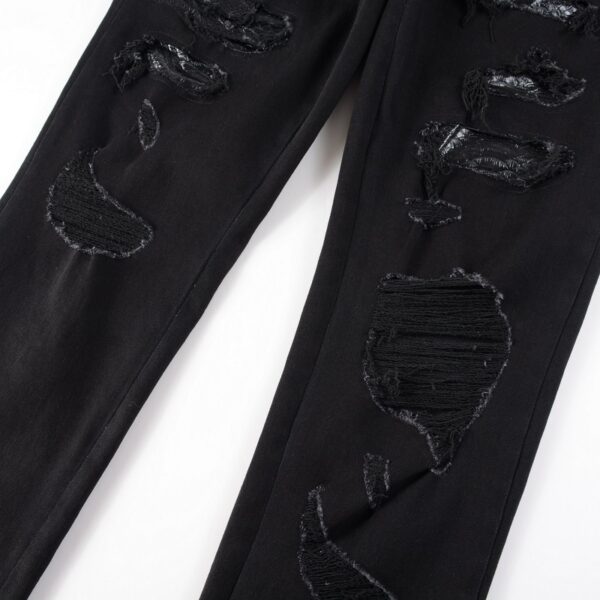 Product image for  Broken Three Headed Snake Embroidery Patchwork Jeans For Men Men's Clothing 7
