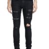 Product image for  Torn Graffiti Old Wash Stretchy Slim Jeans Men Men's Clothing 18