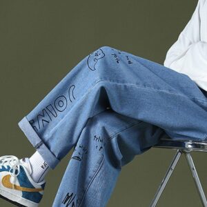 Product image for  Jeans Men’s Casual Loose Straight Nine Points Long Men's Clothing 13