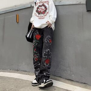 Product image for  Spring And Autumn Embroidered Korean-style Slim-fit Stretch Jeans Men's Clothing 16