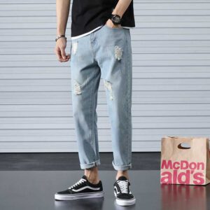 Product image for  Loose Straight Wide-leg Pants Ankle-length Pants Trendy Beggar Pants Men’s Pants Men's Clothing 12