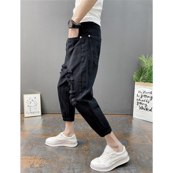 Product image for  New Men’s Big Ripped Jeans With Small Feet Men's Clothing 9