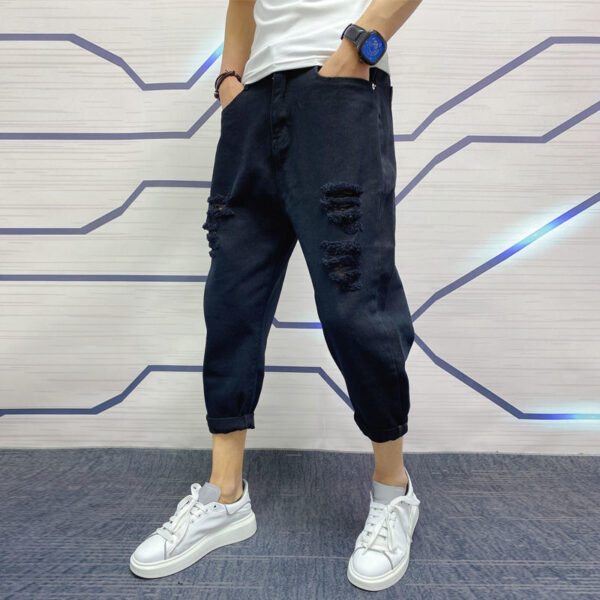 Product image for  New Men’s Big Ripped Jeans With Small Feet Men's Clothing 5