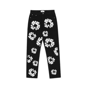 Product image for  Washed Distressed Jeans With Full Print Of Flowers Men's Clothing 12