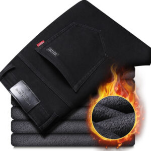 Product image for  Plus Fleece Autumn And Winter Men’s Jeans Straight Loose Plus Size Men's Clothing 13