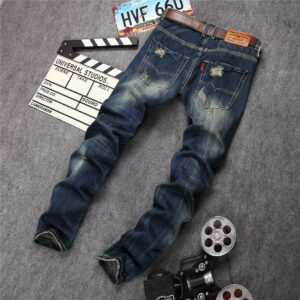 Product image for  Ripped Trendy Men’s Jeans Straight Leg Slim Fit Personality Men's Clothing 11