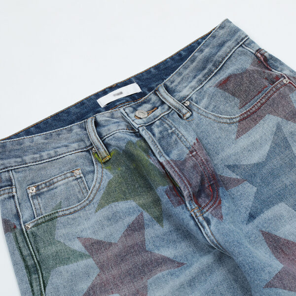 Product image for  Pentagram Full Print Straight Leg Jeans Men's Clothing 7