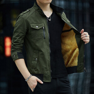 Product image for  Multi-pocket Long-sleeved Stand-collar Jacket Plus Velvet Warm Cotton Jacket Men's Clothing 13