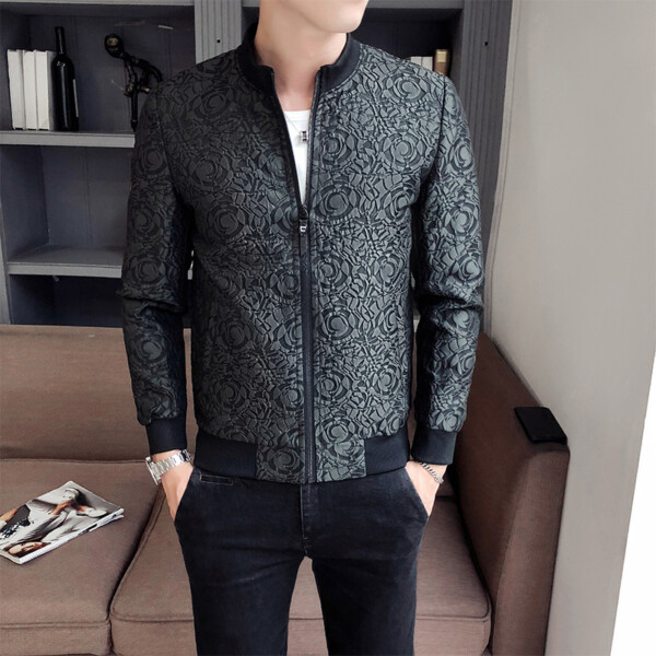 Product image for  Spring And Autumn Fashion Pattern Stand Collar Jacket Men Men's Clothing 7
