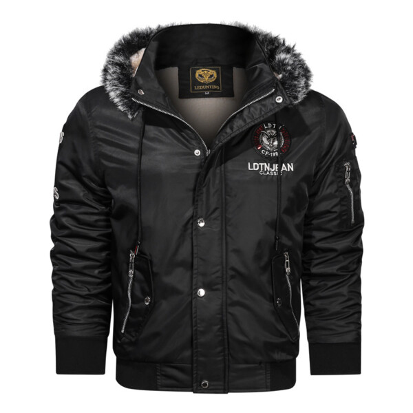 Product image for  Warm Trendy Jacket Hooded Loose Plus Size Cotton Coat Men's Clothing 8