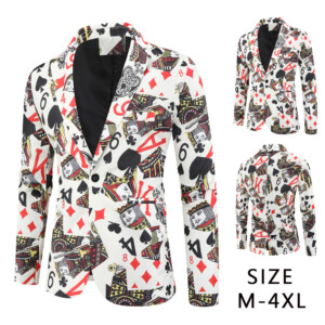 Product image for  Fashion Printed Suit Jacket Men’s Casual Suit Men's Clothing 10
