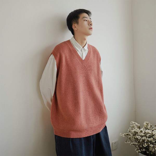Product image for  Knitted Plain Color Sleeveless Waistcoat Man Men's Clothing 9