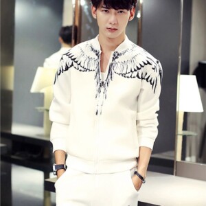 Product image for  Stand-Up Collar Printed Sportswear Jacket Men’s Casual Suit Jacket Men’s Men's Clothing 17