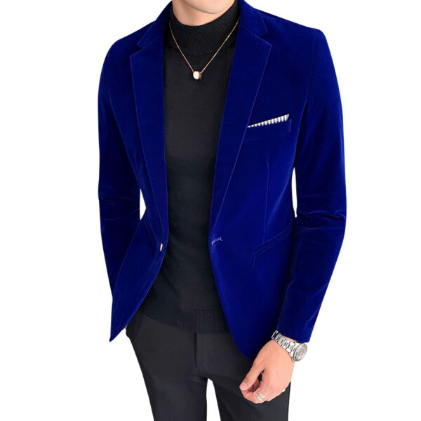 Product image for  Casual Youth Gold Velvet Small Suit Men's Clothing 4