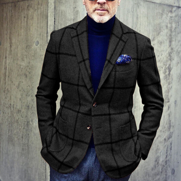 Product image for  Plaid casual trend blazer Men's Clothing 6