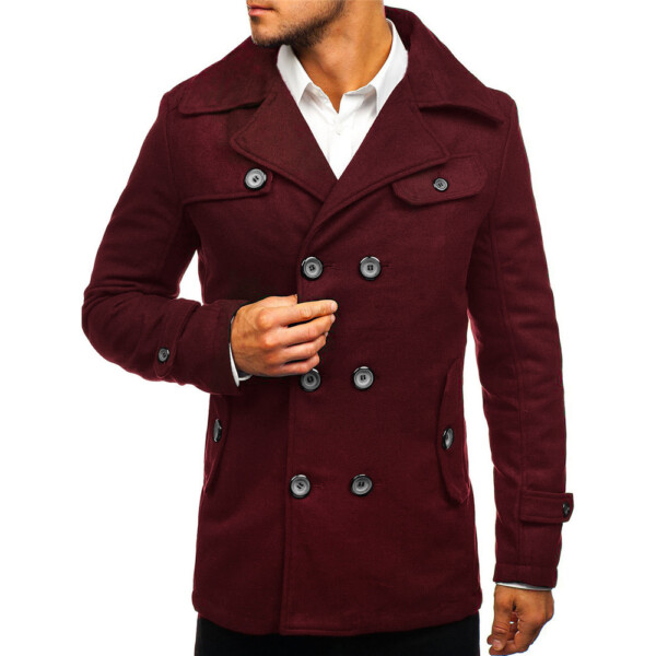 Product image for  Slim-fit men’s double-breasted casual coat woolen coat Men's Clothing 10